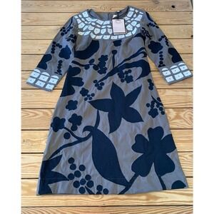 NWT Almatrichi Floral 3/4 Sleeve Dress Size 38 Women’s Tan